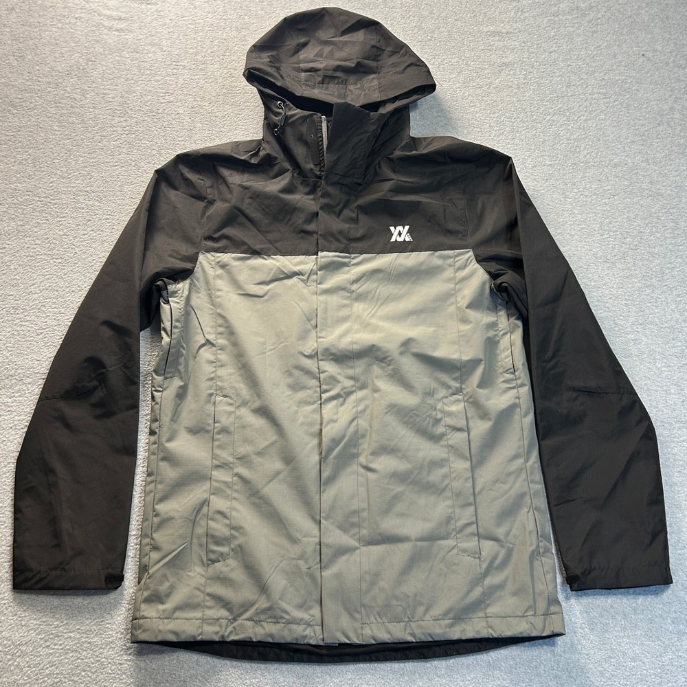 Dixon Ground Up Customs Hooded Windbreaker Jacket Mens M Black Gray Streetwear